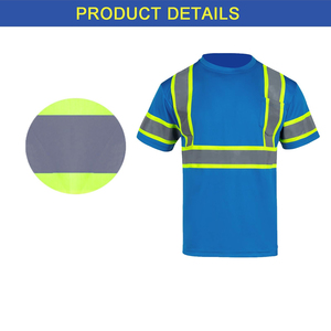 เสื้อเชิ้ตนิรภัยโพลีเอสเตอร์ 100% สวมใส่สบาย ระบายอากาศได้ดี มีแถบสะท้อนแสง สำหรับงานโลจิสติกส์ รับสกรีนโลโก้ตามแบบ - Product Image 5