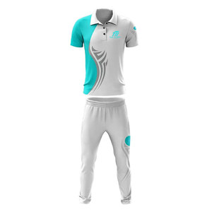 Uniforme de críquet para hombre de color sólido con logotipo personalizado, material transpirable de secado rápido, conjunto flexible de jersey y pantalones cortos para críquet regular. - Product Image 1