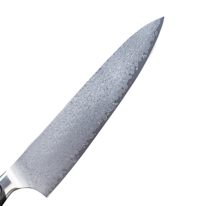 Cuchillo de Cocina Artesanal de Acero Damasco de Alta Calidad con Hoja de Patrón Decorativo y Mango de Madera, Apto para Lavavajillas y Ecológico - Product Image 3