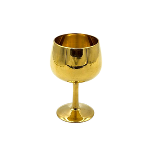 Verre à brandy de luxe en laiton massif de 4 pouces, hautement poli, style gobelet royal, fait main, durable, ustensile de cuisine, cadeau pour la maison - Product Image 1