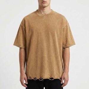 Washed Oversized Embossed Anti-Pilling Eco-Friendly Premium Cotton Boxy Fit Streetwear Daily Wear T-<b>Shirt</b> - Product Image 3