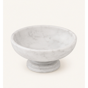 Cuenco de Pedestal de Mármol Natural de Lujo, Cuenco para Frutas con Base Pulida Blanca, Centro de Mesa Moderno, Cuenco Decorativo para Decoración del Hogar - Product Image 3