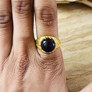 Bague en laiton améthyste de qualité supérieure 2026, style vintage céleste, plaquée or 18 carats, bague tribale audacieuse, vente en gros pour femmes - Product Image 6