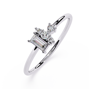 แหวนหมั้นเพชรทรงเหลี่ยมมรกตสำหรับผู้หญิง เพชร CVD ผลิตในห้องปฏิบัติการ ชุบโรเดียม ความใส VVS เพชรสีขาว ของขวัญ ขายส่ง อินเดีย - Product Image 6