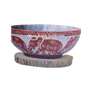 Modern Best Hand Crafted Product Quality Design Soapstone Carving Bowl With Round Shape For Home And Hotel Decoration Gift Item - Product Image 4