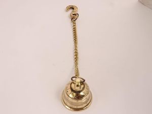 Solid Brass Hanging Bell With <b>Engraved</b> Patterns Hanging Decorative Ornament - Product Image 2