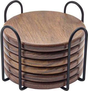 Posavasos Rectangulares de Madera de Nogal Asiática Zen, Hechos a Mano, Ecológicos, Resistentes al Calor, de 10 mm de Grosor, de Grado Alimenticio, No Tóxicos - Product Image 2