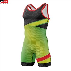 Combinaisons de lutte pour hommes à prix de gros, coupe compressive, tissu durable, équipement de sport pour l'entraînement et la compétition de lutte - Product Image 1