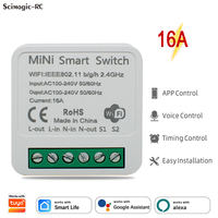 SMG-3011 16A MINI Wifi Commutateur DIY Maison Intelligente Relais Smart Life APP Contrôle À Distance Minuterie Fonctionne Avec Alexa Google Home Alice