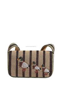 Stud Beaded Lady <b>Shoulder</b> Handbag Luxury Geometric Embroidery Custom Fashion Party Evening Designer Single <b>Strap</b> Hoop Closure - Product Image 2