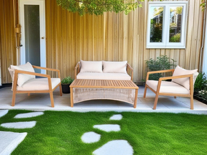 Juego de patio de mimbre moderno y lujoso para todo tipo de clima, sofás de jardín de madera de acacia para villas, hoteles, resorts, muebles de exterior vietnamitas - Product Image 6