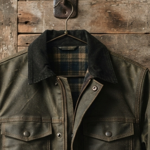 Men's <b>Canvas</b> Workwear <b>Jacket</b> Green Turn-down Collar Zipper Closure Washed Finish Autumn Regular Fit Solid Pattern Pockets - Product Image 3
