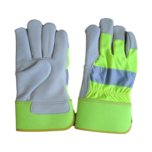 ถุงมือทำงาน เกรด AB หนังวัวแท้ สะท้อนแสงแบบ Hi-viz บุซับในตามสั่ง ถุงมือนิรภัย OEM ยังไม่มีรีวิว - Product Image 3