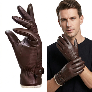 Gants de conduite en cuir faits à la main, marron torréfié, perforés, en peau d'agneau premium, extensibles, unisexes - Product Image 1