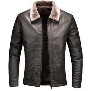 Nueva chaqueta de cuero informal Vintage abrigo hombres primavera traje diseño Motor Biker bolsillo PU chaqueta de cuero - Product Image 4