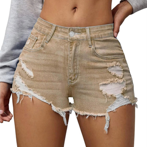 Shorts en jean vintage taille haute pour femmes grandes tailles, coupe droite, tenue décontractée d'été, fournisseur OEM - Product Image 1