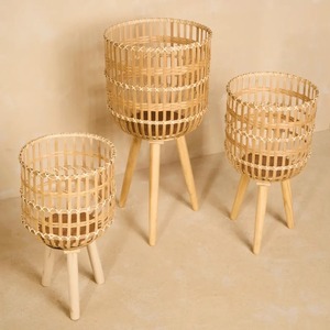 Ensemble de supports pour plantes en bambou, grande qualité, faits à la main, décoration de jardin écologique, supports pour plantes. - Product Image 6