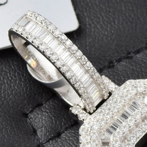 Iced Out Moissanite <b>Number</b> Charm Pendant 14k White <b>Gold</b> Plated Sterling Silver Hip Hop Style - Product Image 4
