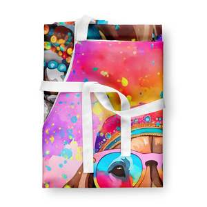 Unisex Large Multicolor Weimaraner Hippie Dawg <b>Apron</b> for <b>Cooking</b> Baking Crafts Gardening-for Adults <b>Men</b> Women Kitchen Server - Product Image 3