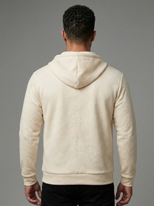 Veste à capuche premium pour homme, sweat-shirt texturé à fermeture éclair intégrale, fabrication sur mesure pour la vente en gros et les marques privées - Product Image 3
