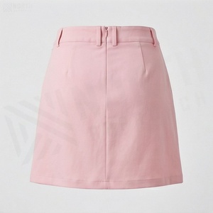 Women's Pink <b>Asymmetrical</b> Mini Skirt With Embroidery Regular Waist Breathable Casual Style All Seasons Woven Fabric - Product Image 2