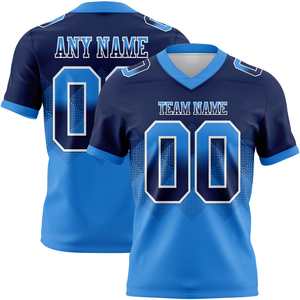 เสื้อฟุตบอลอเมริกันแบบซับลิเมชั่นสั่งทำพิเศษ ผ้าโพลีเอสเตอร์ 100% คอวี ทรงเข้ารูป แขนสั้น ระบายเหงื่อได้ดี ชุดทีมสำหรับทุกเพศ - Product Image 6