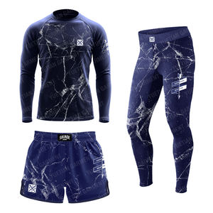 <b>Savage</b> <b>Men's</b> Full Sleeve Rash Guard Set Compression Wear Breathable Anti-UV Digital Print Quick Dry Spandex Polyester Sports Kit - Product Image 6