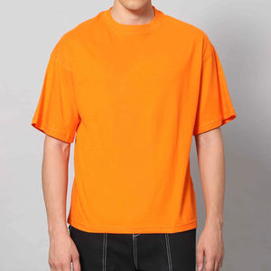 T-shirt grande taille pour homme, logo 3D personnalisé imprimé en relief, 100% coton, col oversize, coupe ample, anti-UV, manches courtes, respirant - Product Image 4