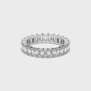 Bague Éternité Complète en Platine avec Diamants Taille Asscher 3.5ct 3.6MM Unisexe, Tendance Mariage, Certifiée IGI, Bijoux Fins - Product Image 2