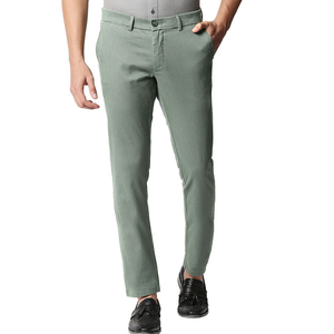 Pantalon chino kaki pour homme, coupe slim, en toile de coton, décontracté, poches latérales, fermeture éclair haute, léger, respirant, style été - Product Image 6