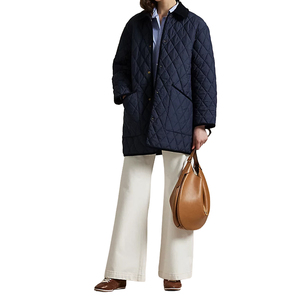 Top Women's Quilted Barn <b>Jacket</b> Oversized Water Repellent Padded Coat <b>Corduroy</b> Collar Custom OEM ODM Private Label Wholesale KCW - Product Image 6