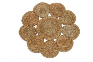 Jute Rope Round Table Mat Cotton Rope Placemat Floral Floor <b>Pad</b> for Dining Room Kitchen Home - Product Image 2