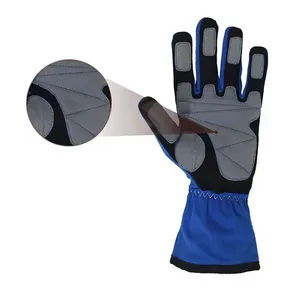 Gants de course unisexes à doigts entiers, en PU bleu, antidérapants, avec fermeture auto-agrippante, pour le cyclisme en extérieur - Product Image 3