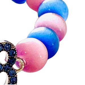 Light Blue Crystal <b>Beaded</b> <b>Bracelet</b> with Decorative Charm Stretch Wrist <b>Bracelet</b> Fashion Jewelry for Women Everyday Gift Wear - Product Image 4