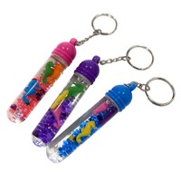 Porte-clés en acrylique liquide avec impression UV, design rectangulaire durable pour souvenirs promotionnels et cadeaux