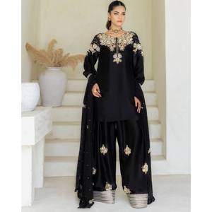 Hermosa ropa de fiesta Top-Bottom y Dupatta Set XL Tamaño Aspecto elegante - Product Image 6