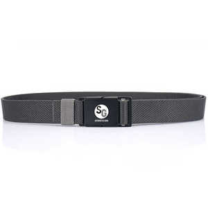 Ceinture décontractée en tissu noir avec boucle rectangulaire à verrouillage automatique, impression par transfert thermique, design durable - Product Image 5