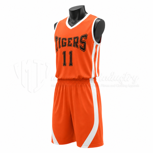 Fabricante de Uniformes de Baloncesto Personalizados en Color Naranja, Conjunto de Camisetas de Baloncesto Sublimadas, Proveedor de Ropa de Baloncesto para Equipos OEM ODM - Product Image 3