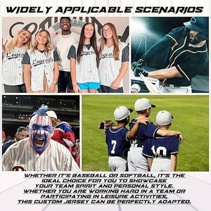 Camiseta de Béisbol Personalizada con Nombre y Número Bordados, Uniforme Deportivo con Botones para Hombres, Mujeres y Niños - Product Image 5