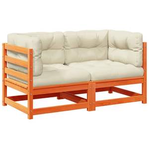 Set di divani da giardino modulari di medie dimensioni in legno di pino massiccio marrone cerato - Product Image 2