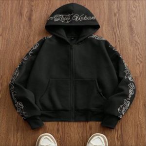Vente en gros de sweats à capuche zippés surdimensionnés pour hommes, personnalisés, en molleton de coton épais, écologiques, style vintage délavé à l'acide, brodés, style streetwear - Product Image 1