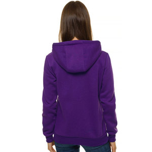 Women Heavyweight Cotton Jogging Slim Fit Zip-Up Hoodie Long Sleeve Solid Color Casual Style Women Outdoor Sports Zip-Up Hoodie - Product Image 3