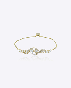 Pulsera Sylvara Curve de Oro de 14K, Joyería Elegante y Contemporánea, Accesorio de Moda Ajustable y Estilizado para Mujeres y Niñas, Ideal para Fiestas - Product Image 2