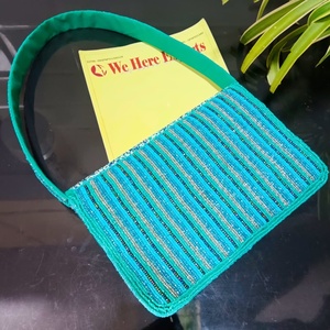 Sacs de rangement pour vêtements faits à la main, brodés de perles violettes, motif tortue de mer, écologiques, durables, 100% coton, pour bijoux - Product Image 4