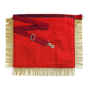 Custom Embroidered 3D <b>Sew</b>-On Masonic Badges Red White Gold Trim Classical Style Freemason Regalia Ceremonial Accessory - Product Image 2
