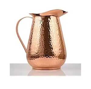 Jarra de Agua de Cobre Puro Martillado de Lujo con Tapa, Jarra de Cobre con Beneficios Ayurvédicos Premium para la Salud, para Hotel, Restaurante, Vajilla - Product Image 3