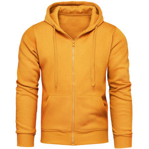 Sudaderas con capucha de algodón y forro polar personalizadas para hombre, para entrenamiento, ejercicio, uso casual, estilo urbano, tela lisa, con cremallera. - Product Image 4