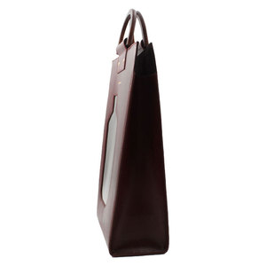 Porte-bouteille de vin en cuir gaufré Salva, porte-bouteille unique avec poignée, couleur marron, étui de voyage portable - Product Image 2