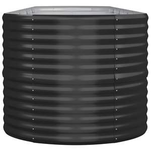 Lit surélevé de jardin en acier enduit de poudre anthracite 144.9 "x 31.5" x 26.8 "Mobilier d'extérieur - Product Image 4