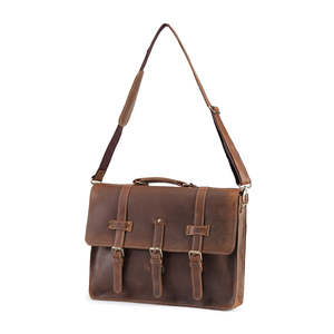 Bolso de Cuero Marrón Premium para Portátil de Oficina para Hombre con Hebilla Clásica, Proveedor Mayorista - Product Image 3